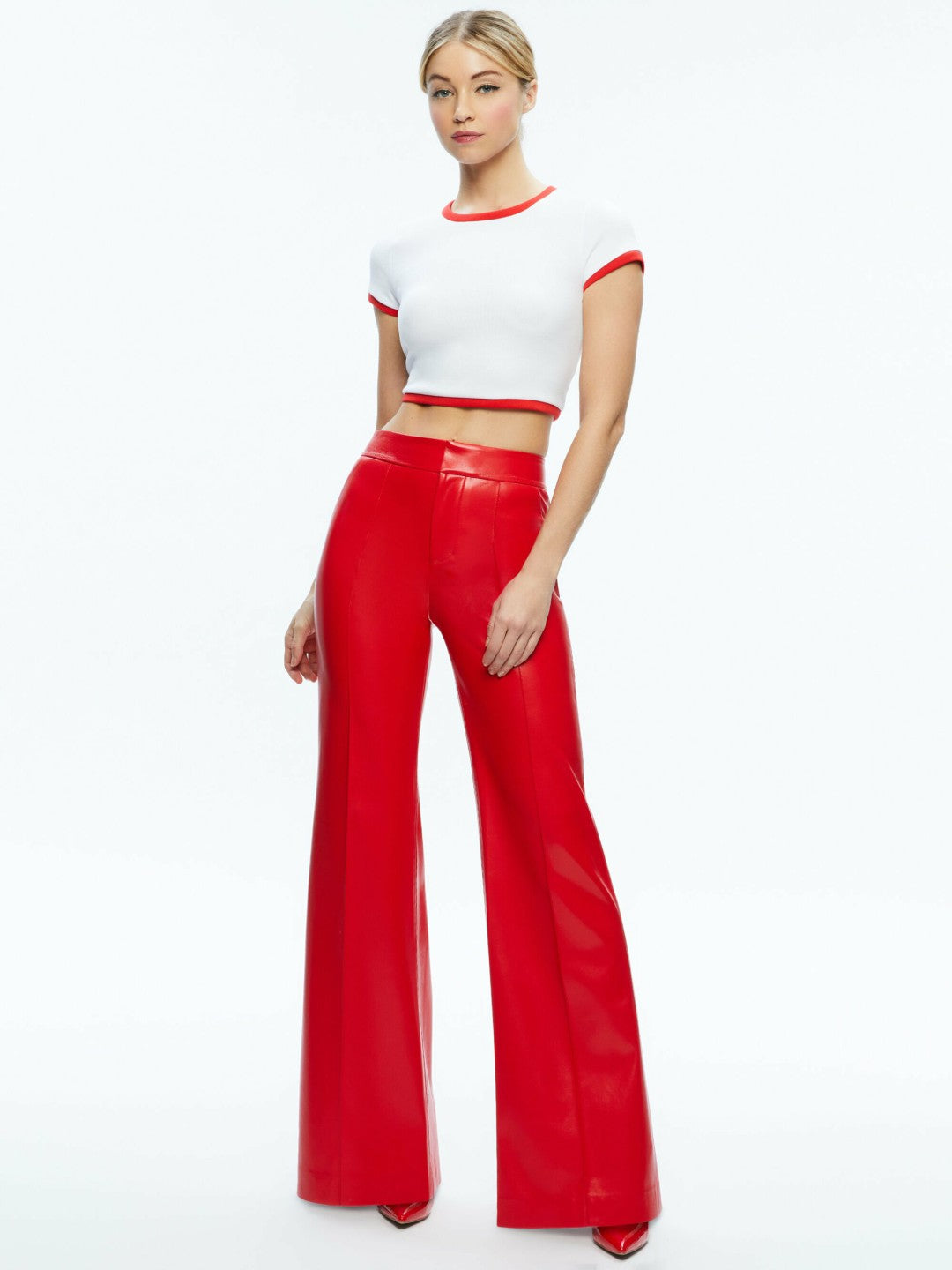 Dylan Vegan Pant In Bright Ruby - Alice + Olivia Women