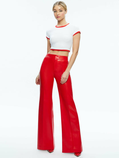 Dylan Vegan Pant In Bright Ruby - Alice + Olivia Women