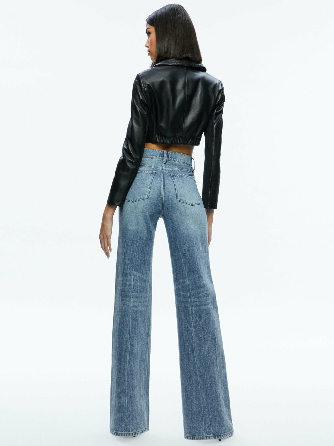 Yardley Leather Jacket In Black - Alice + Olivia Women