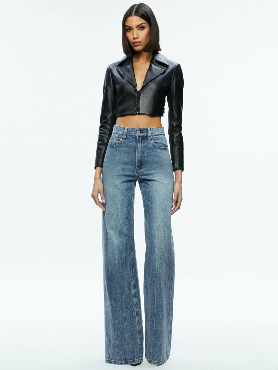 Yardley Leather Jacket In Black - Alice + Olivia Women