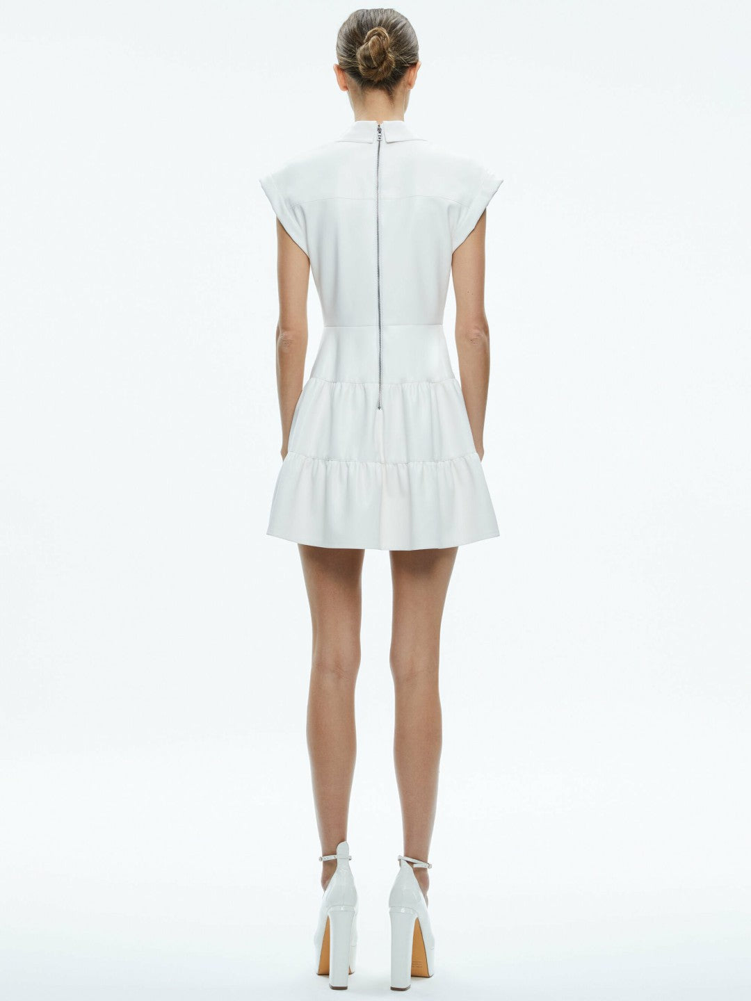 Mila Vegan Mini Dress In Off White - Alice + Olivia Women