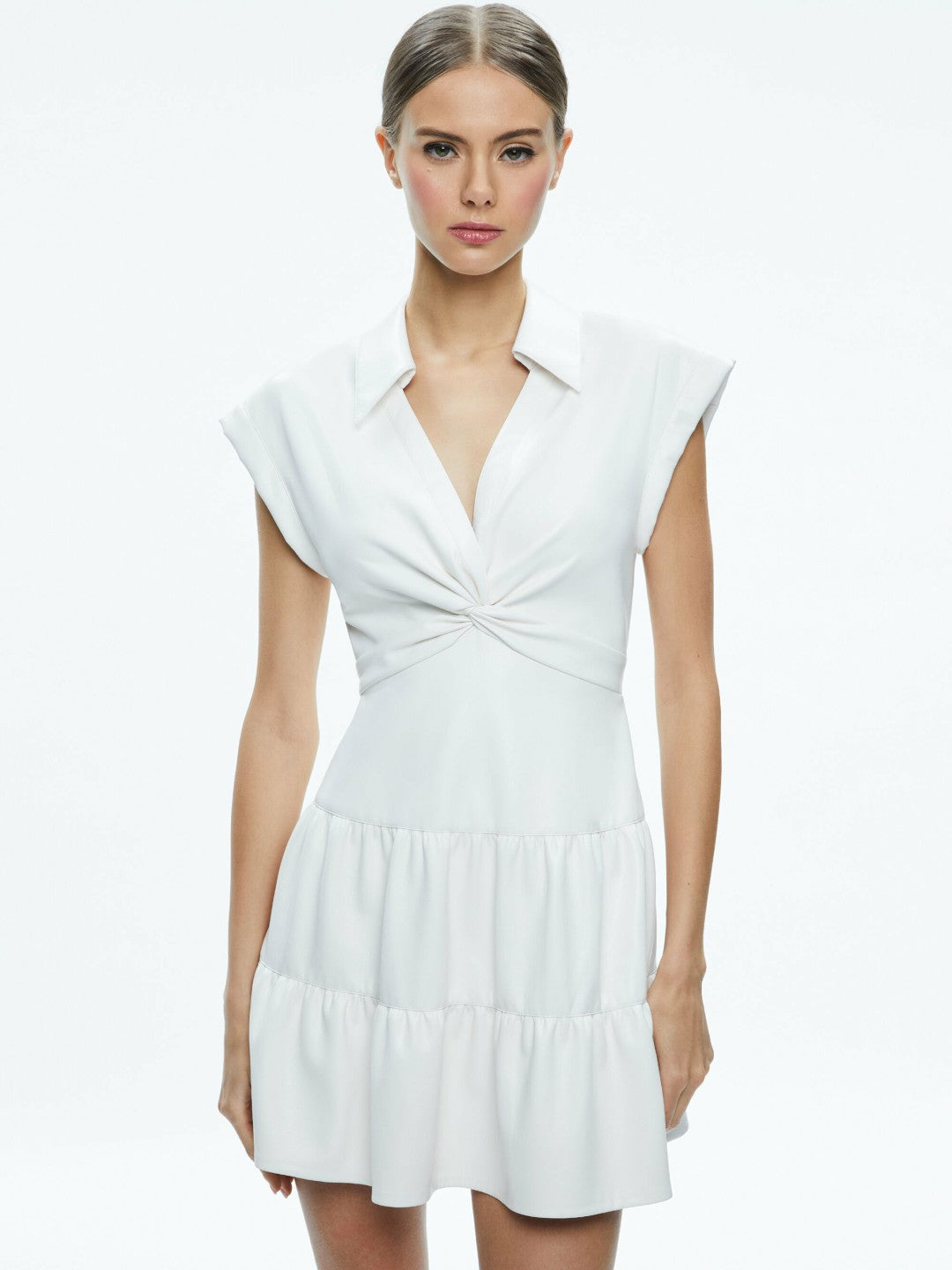 Mila Vegan Mini Dress In Off White - Alice + Olivia Women