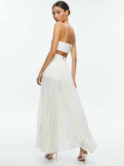 Essie Vegan Leather Bra Top In Off White - Alice + Olivia Women