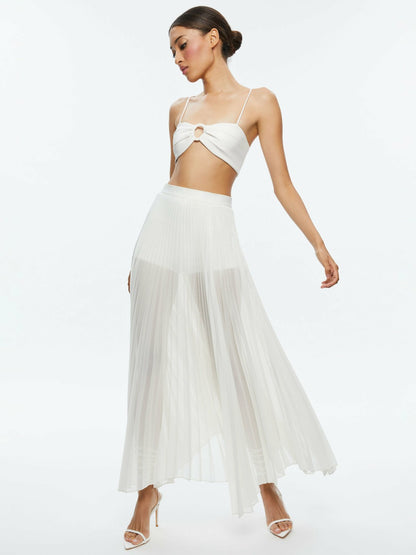 Essie Vegan Leather Bra Top In Off White - Alice + Olivia Women