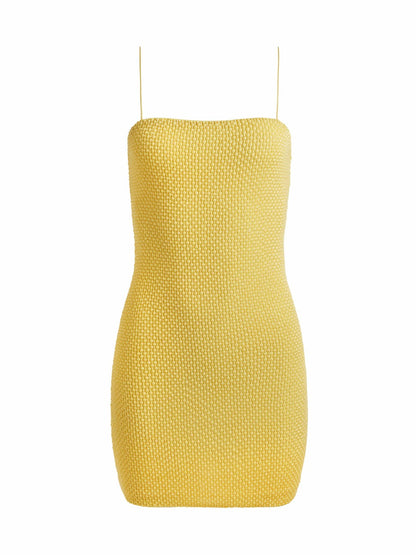 Fifi Embellished Fitted Mini Cami Dress In Lemon Meringue - Alice + Olivia Women