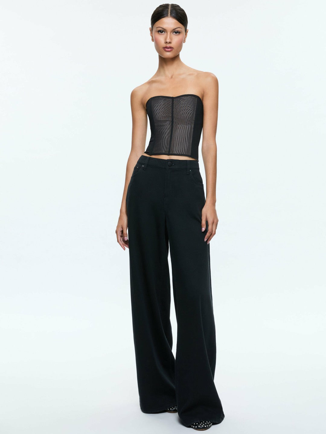 Aveline Bustier In Black - Alice + Olivia Women