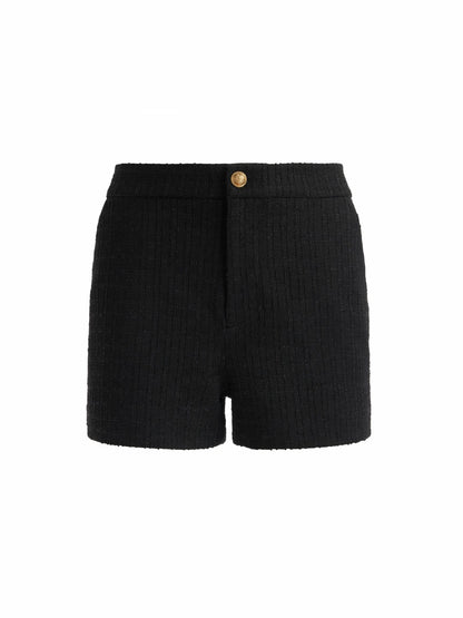 Ken Tweed Short In Black - Alice + Olivia Women