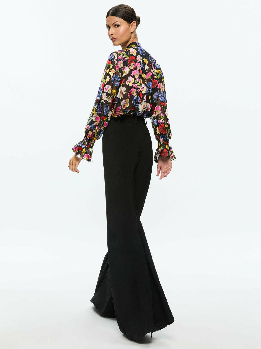 Onica Collared Blouse In Timeless Blossom - Alice + Olivia Women