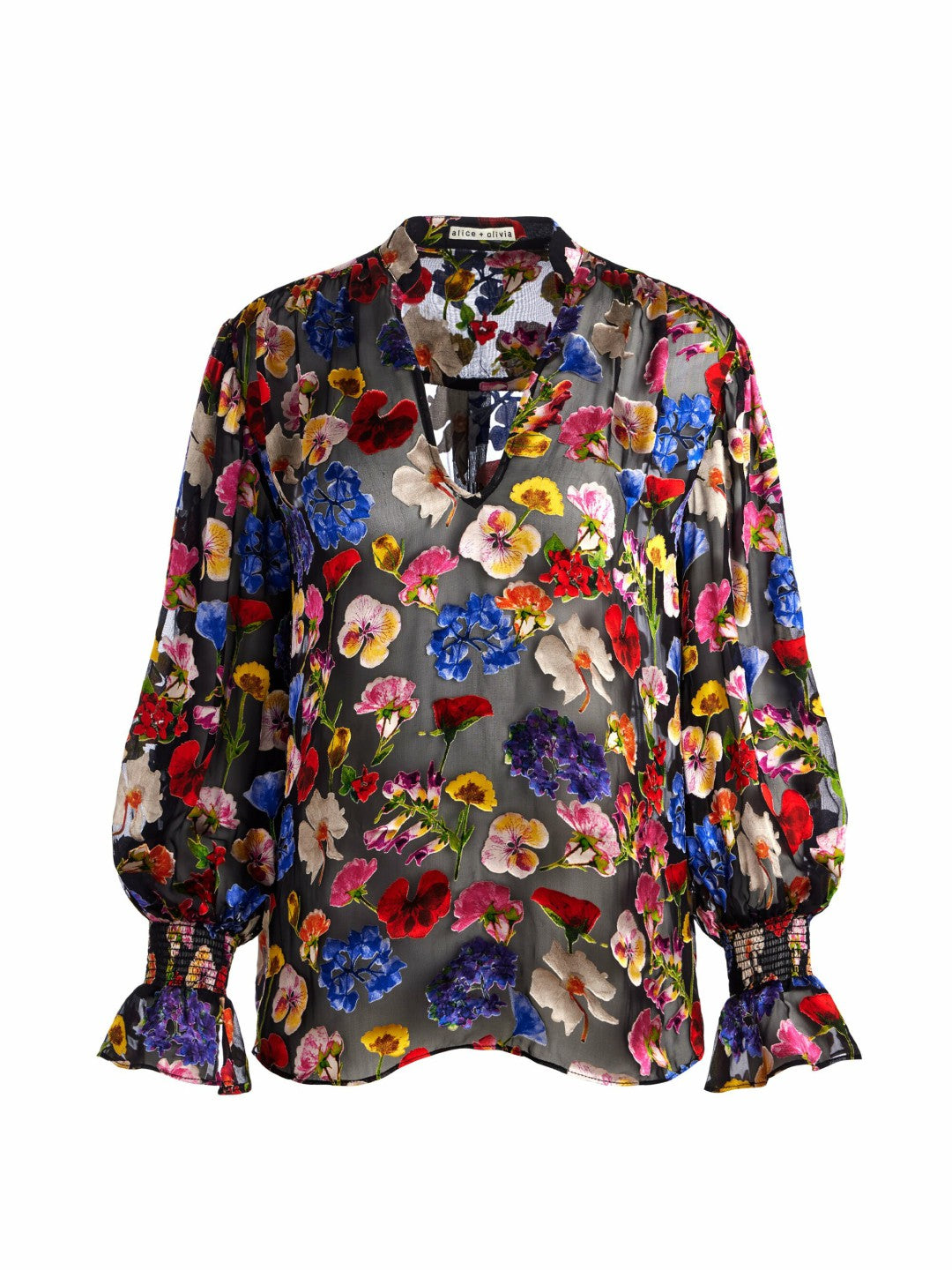 Onica Collared Blouse In Timeless Blossom - Alice + Olivia Women