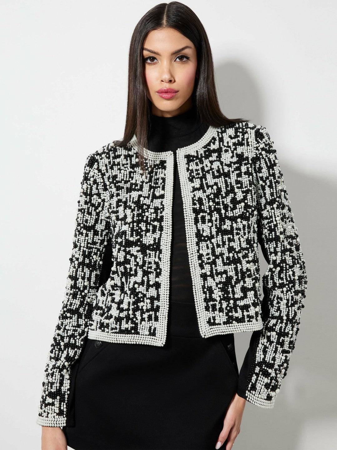 Kidman Jacket In Black/white - Alice + Olivia Women