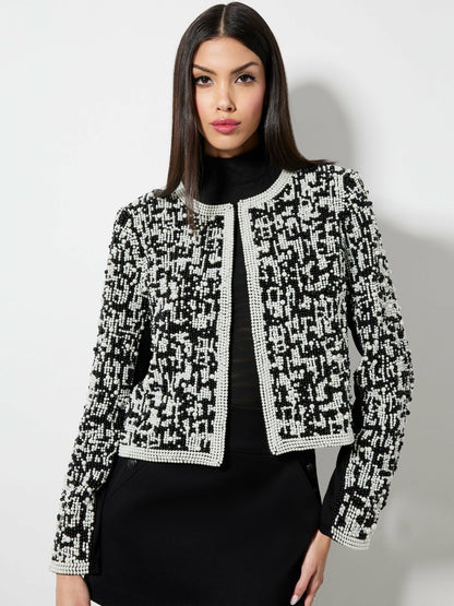 Kidman Jacket In Black/white - Alice + Olivia Women