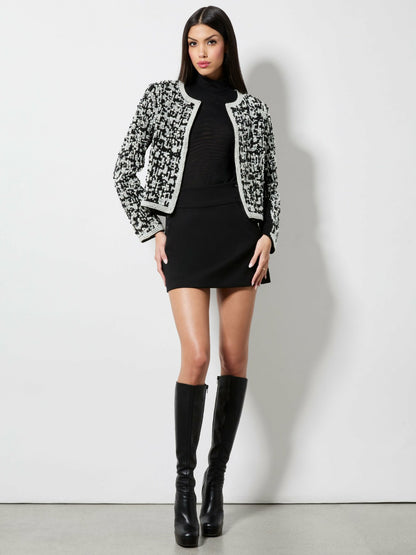 Kidman Jacket In Black/white - Alice + Olivia Women