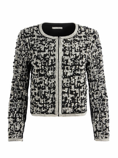 Kidman Jacket In Black/white - Alice + Olivia Women