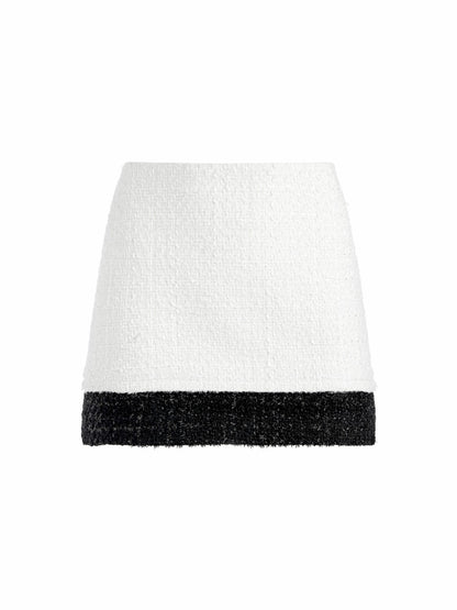 Ecenia Mini Skirt In Off White/black - Alice + Olivia Women