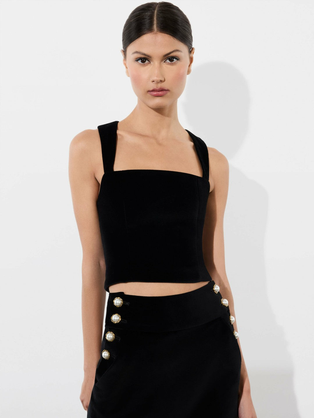 Keria Velvet Tank In Black - Alice + Olivia Women