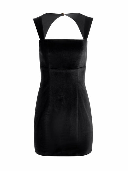 Keria Velvet Mini Dress In Black - Alice + Olivia Women