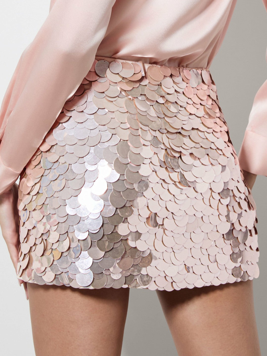 Rubi Paillette Micro Skirt In Pearl Blush - Alice + Olivia Women
