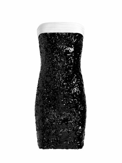 Sibella Bow Back Dress In Black/off White - Alice + Olivia Women