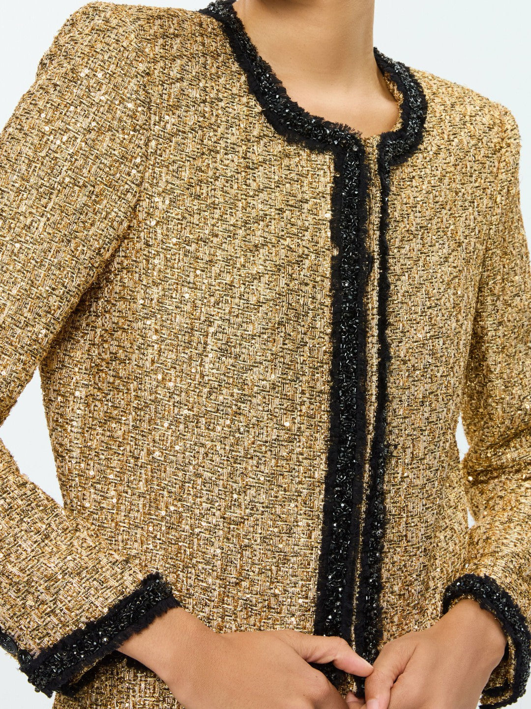 Landon Jacket In Gold - Alice + Olivia Women