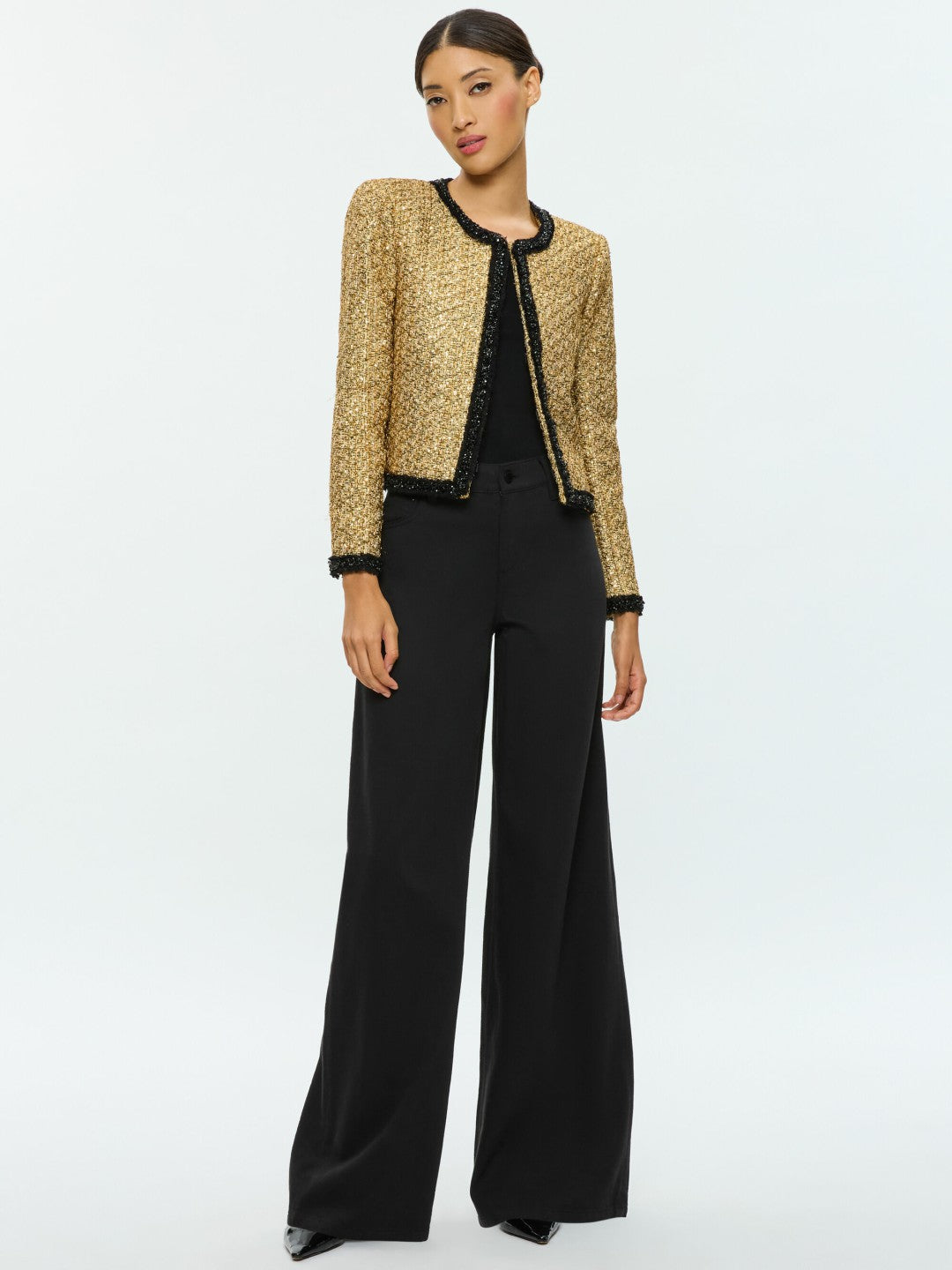 Landon Jacket In Gold - Alice + Olivia Women