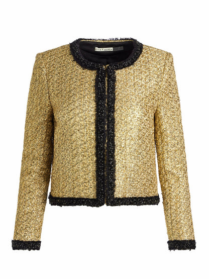 Landon Jacket In Gold - Alice + Olivia Women