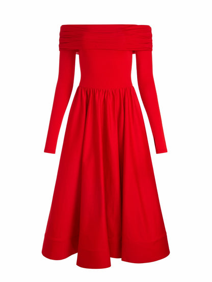 Chara Flared Midi Dress In Bright Ruby - Alice + Olivia Women