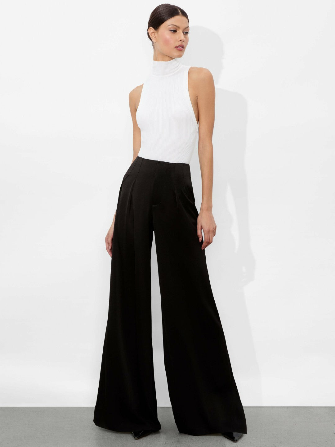 Eloise Wide Leg Pant In Black - Alice + Olivia Women