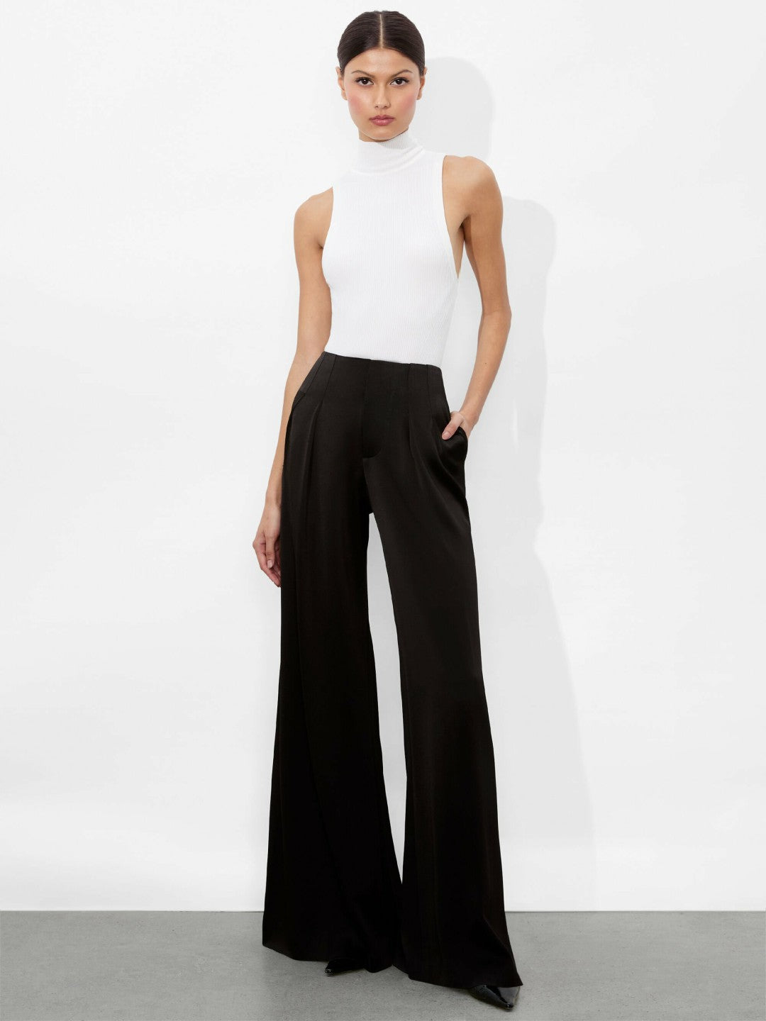 Eloise Wide Leg Pant In Black - Alice + Olivia Women