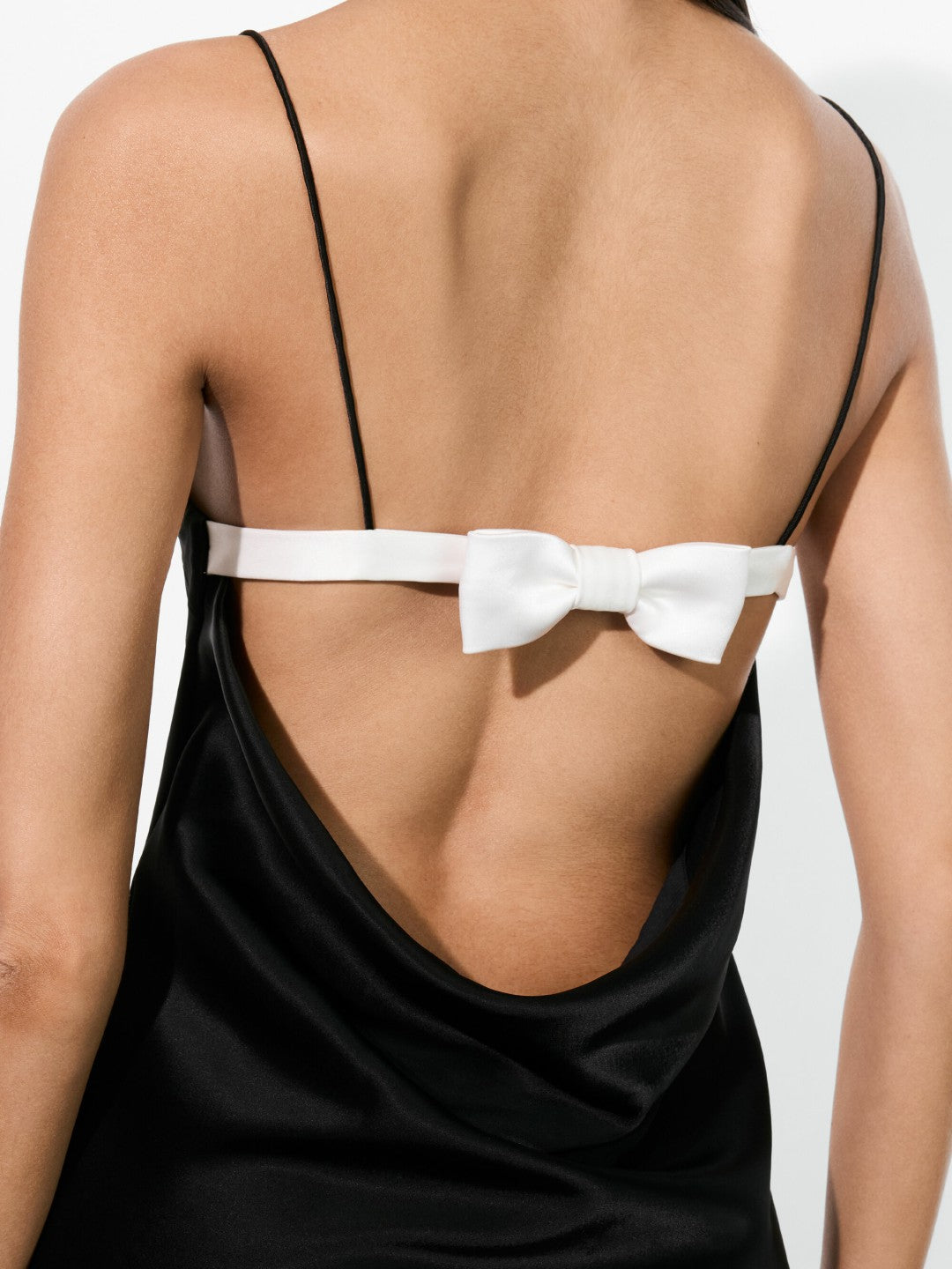 Noelie Cowl Back Dress In Black/off White - Alice + Olivia Women