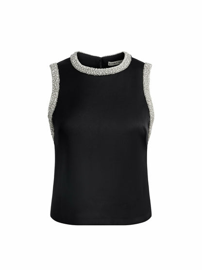 Amal Embellished Tank In Black - Alice + Olivia Women