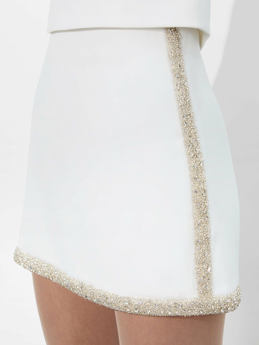 Riley Mini Skirt In Off White - Alice + Olivia Women