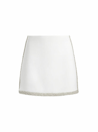 Riley Mini Skirt In Off White - Alice + Olivia Women