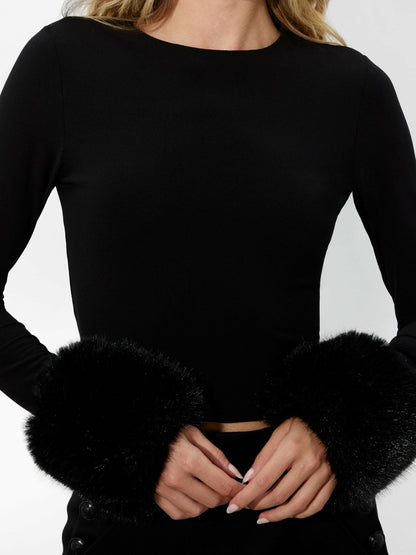 Delaina Top In Black - Alice + Olivia Women