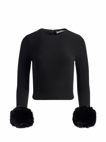 Delaina Top In Black - Alice + Olivia Women
