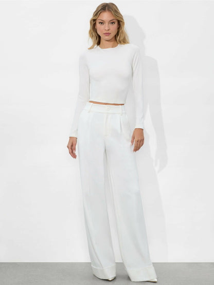 Delaina Top In Off White - Alice + Olivia Women