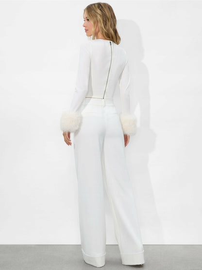 Delaina Top In Off White - Alice + Olivia Women