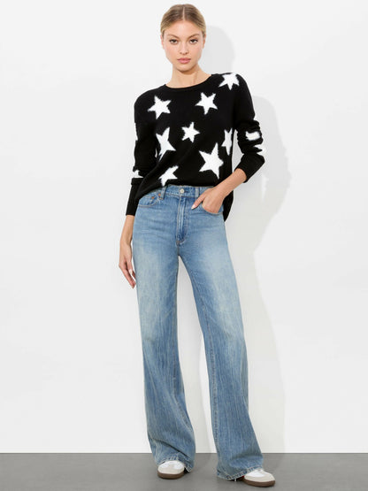 Andora Pullover In Black/soft White - Alice + Olivia Women