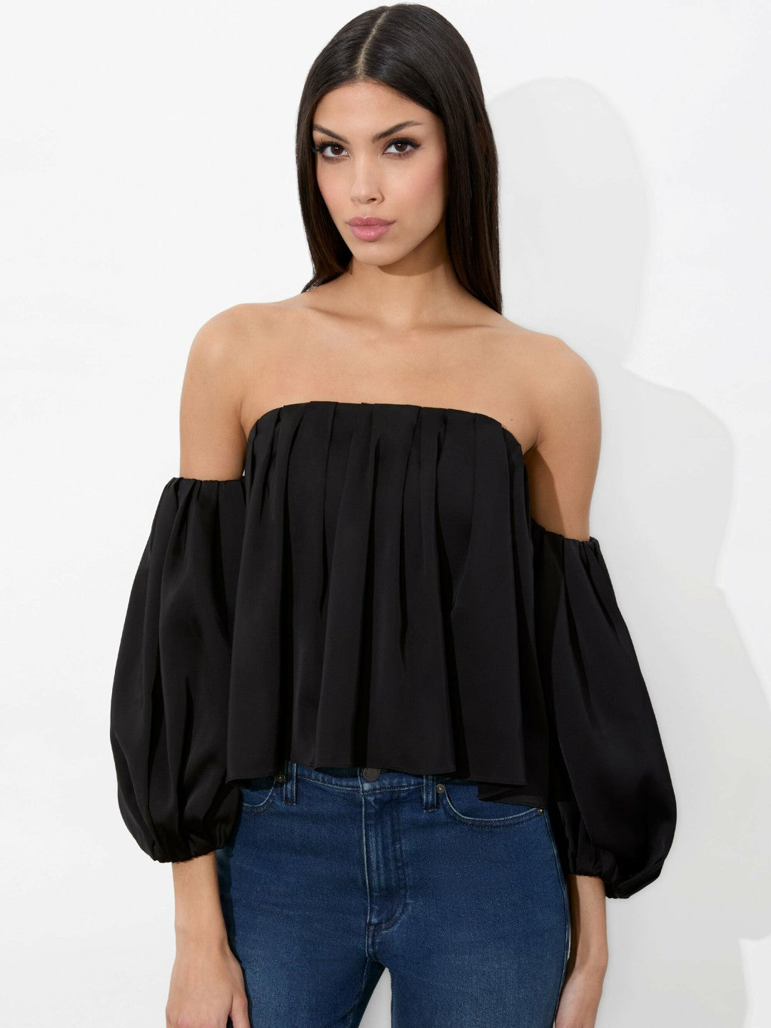 Jupiter Top In Black - Alice + Olivia Women