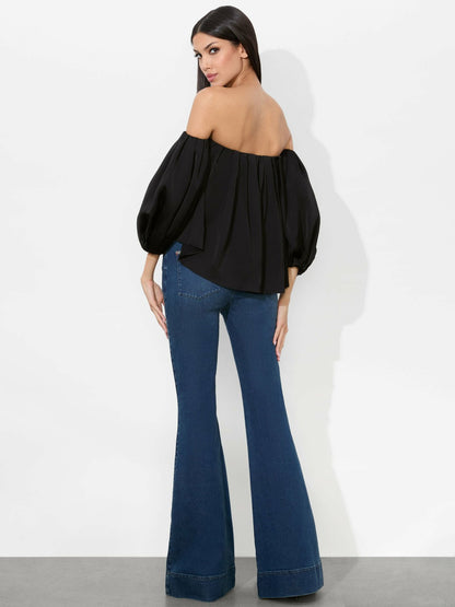 Jupiter Top In Black - Alice + Olivia Women