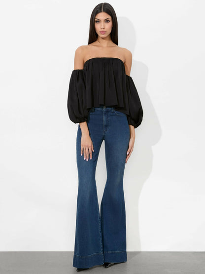 Jupiter Top In Black - Alice + Olivia Women