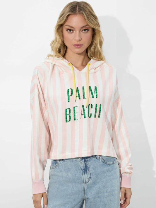Sunny Cropped Hoodie In Shell Pink Multi - Alice + Olivia Women
