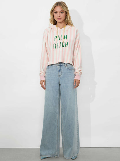 Sunny Cropped Hoodie In Shell Pink Multi - Alice + Olivia Women