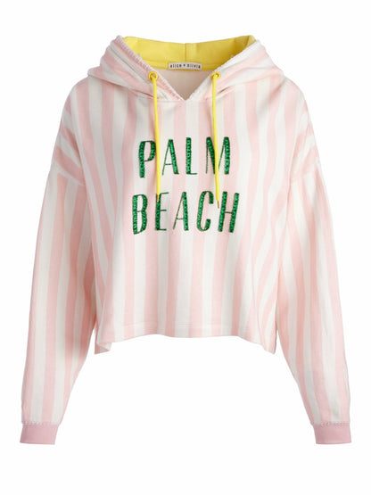 Sunny Cropped Hoodie In Shell Pink Multi - Alice + Olivia Women
