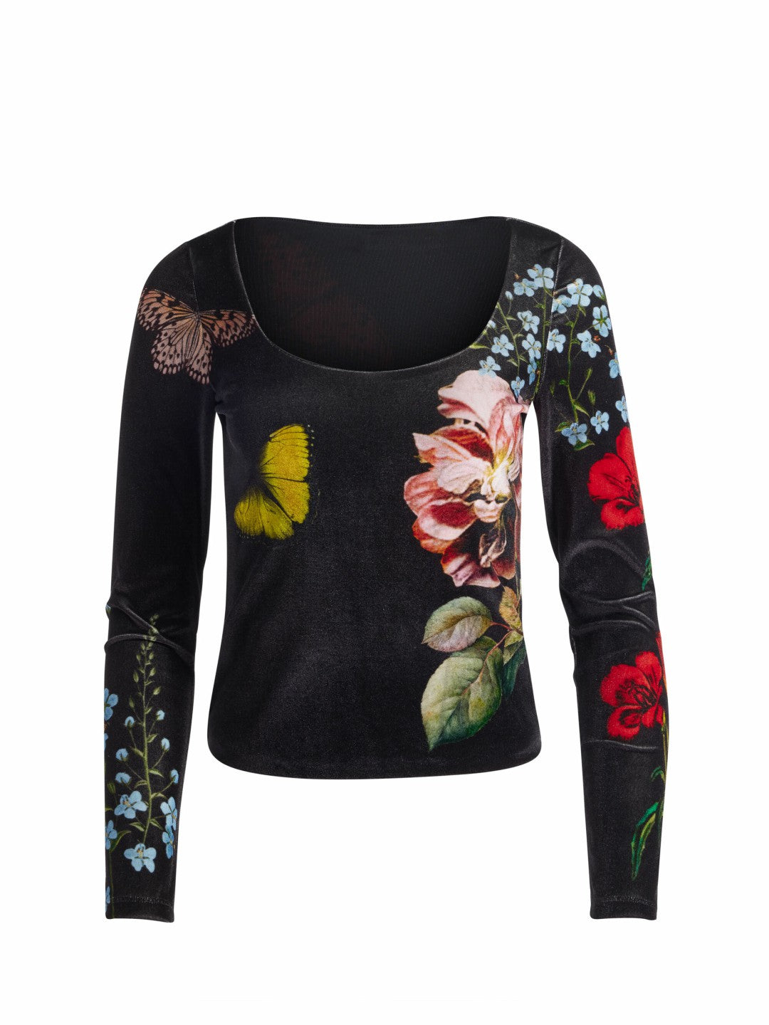 Delaina Velvet Top In In The Wind Floral - Alice + Olivia Women