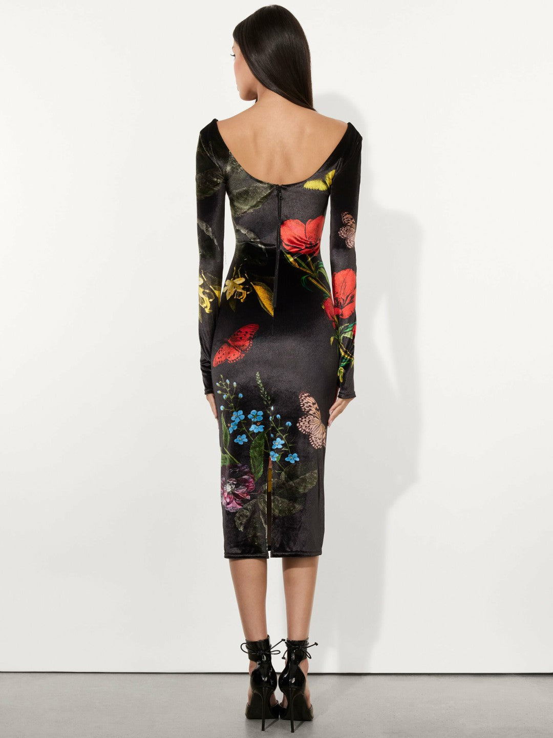 Delora Velvet Midi Dress In In The Wind Floral - Alice + Olivia Women
