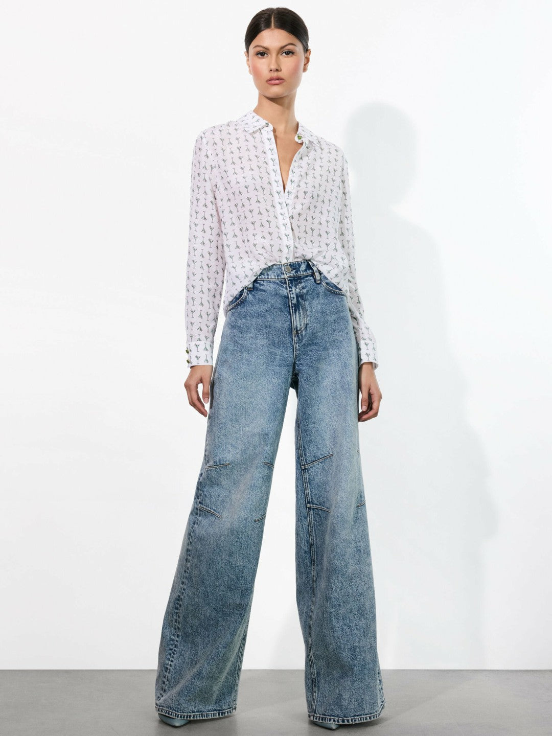 Willa Silk Blouse In Martini Chic Off White - Alice + Olivia Women