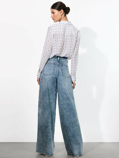 Willa Silk Blouse In Martini Chic Off White - Alice + Olivia Women