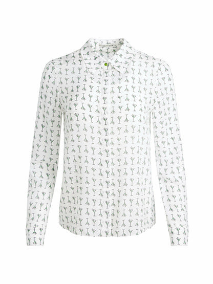 Willa Silk Blouse In Martini Chic Off White - Alice + Olivia Women