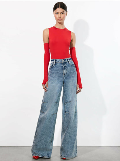 Olea Sculpting Bodysuit In Bright Ruby - Alice + Olivia Women
