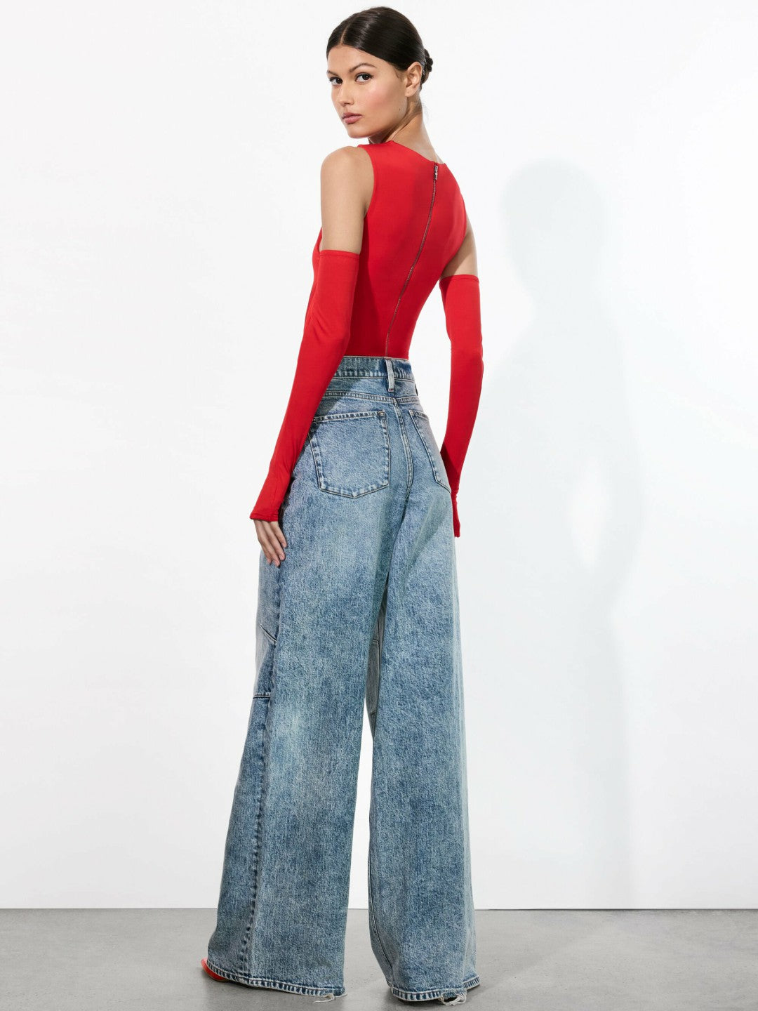 Olea Sculpting Bodysuit In Bright Ruby - Alice + Olivia Women